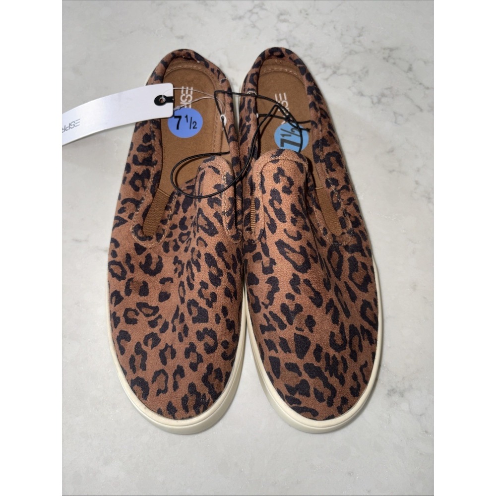 ESPRIT Womens 6.5‎ Northwest Natural Leopard Print Slip On Flat shoes Sneakers